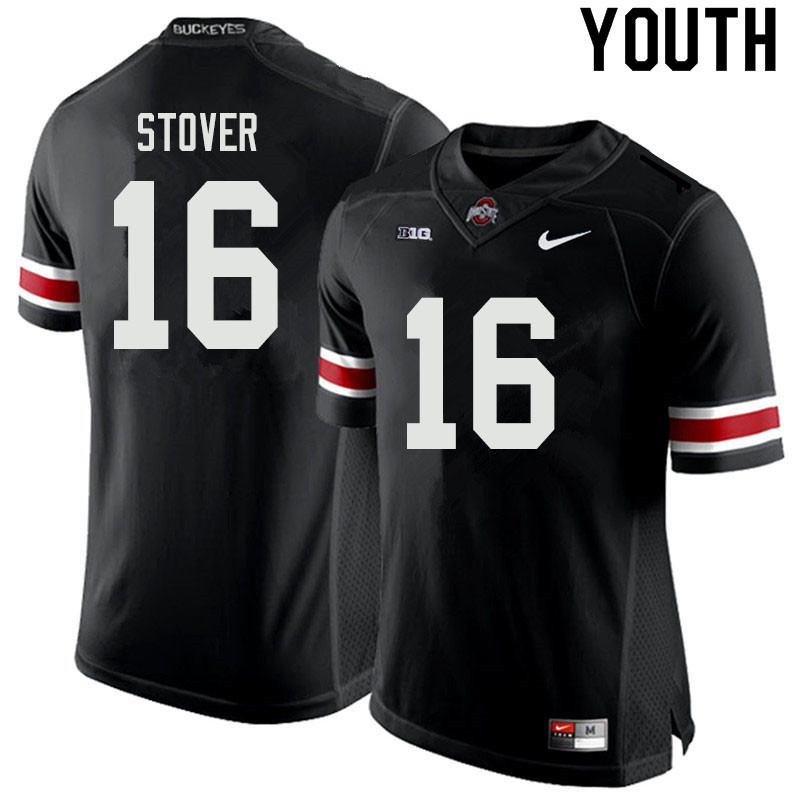 Ohio State Buckeyes Cade Stover Youth #16 Black Authentic Stitched College Football Jersey